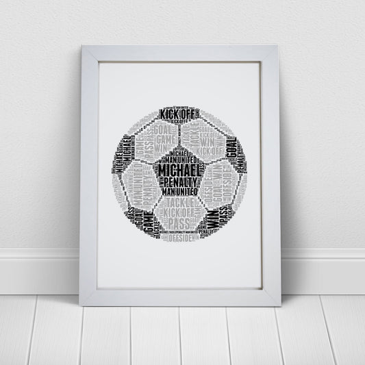 Personalised Football Word Art Print