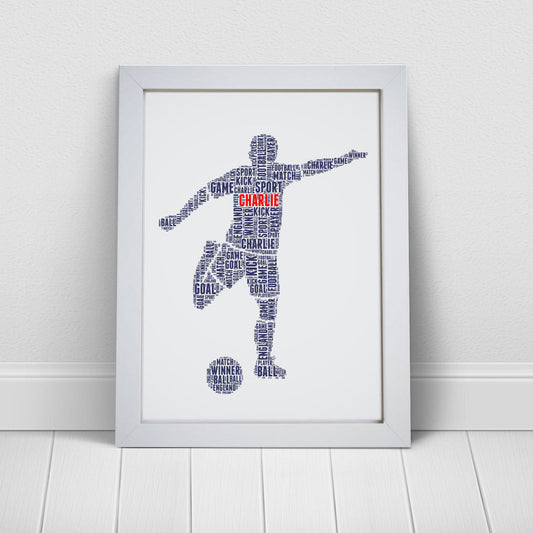 Personalised Football Player Word Art Print