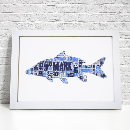 Personalised Carp Fish Word Art Print