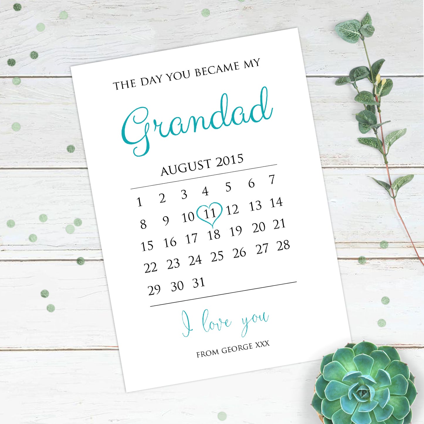 Personalised The Day You Became My Dad Calendar Print