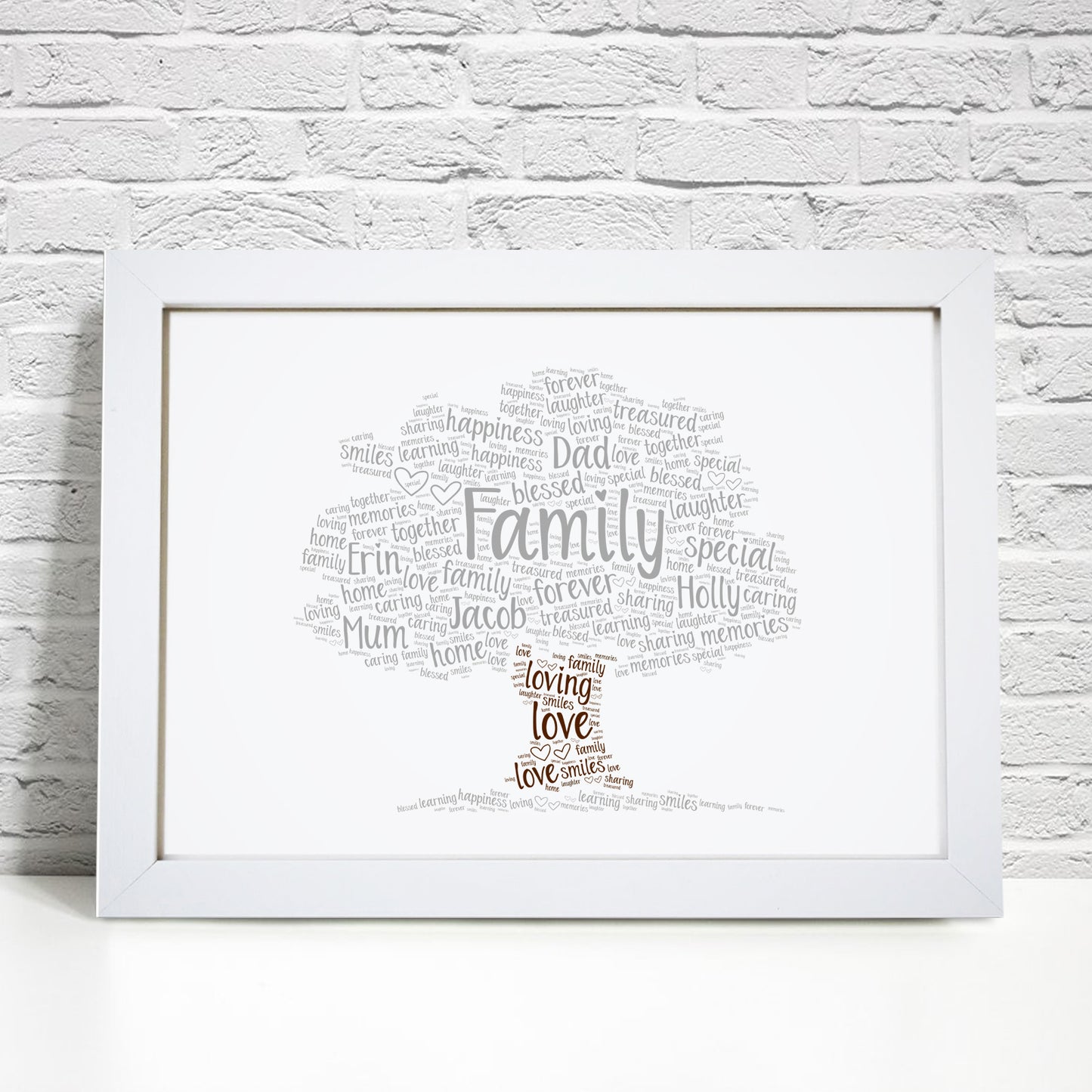 Personalised Family Tree Word Art Print