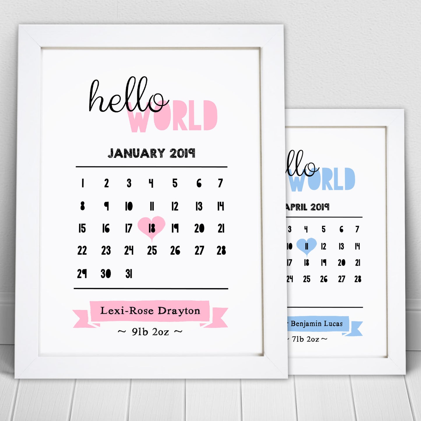 Personalised New Baby Boy Girl Date Of Birth Print