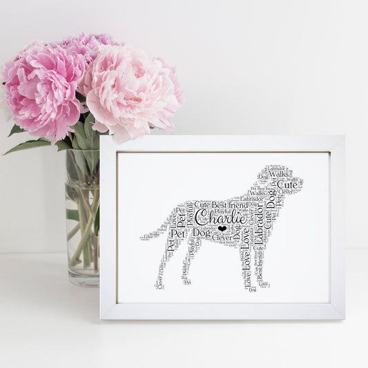 Personalised Labrador Retriever Word Art Print
