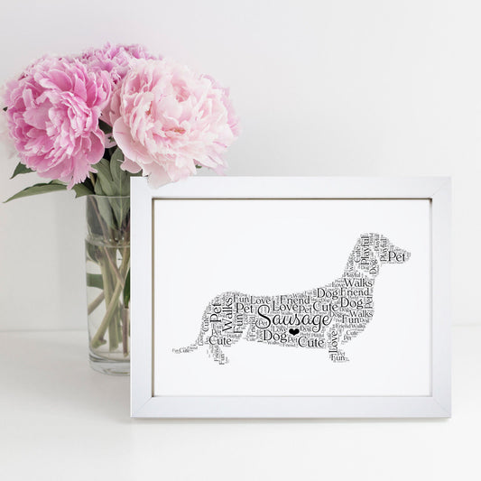 Personalised Dachshund Word Art Print