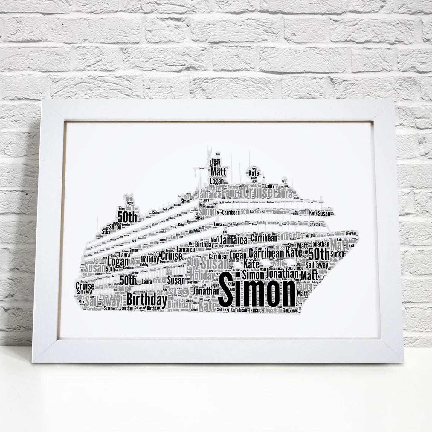 Personalised Cruise Ship Word Art Print