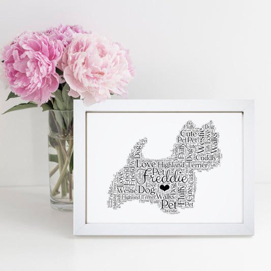 Personalised West Highland Terrier Word Art Print
