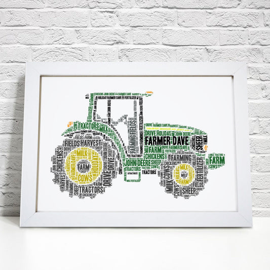 Personalised Farm Tractor Word Art Print